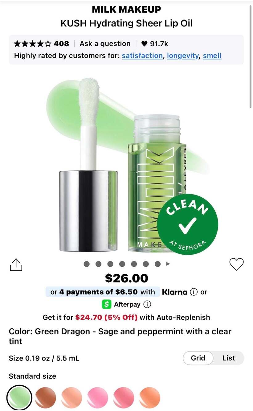 Milk Makeup KUSH Hydrating Sheer Lip Oil Set - Green Dragon & Dream Machine. - Picture 6 of 16